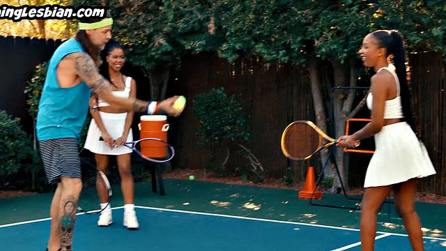 Tennis ebony lesbians outdoor fuck