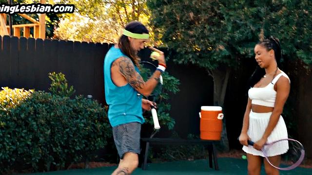 Tennis ebony lesbians outdoor fuck