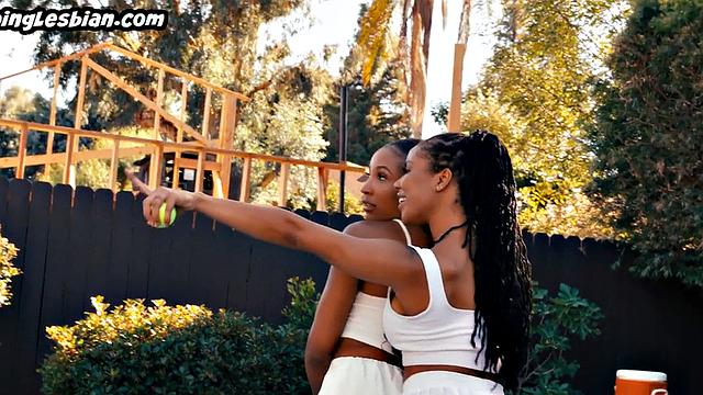 Tennis ebony lesbians outdoor fuck