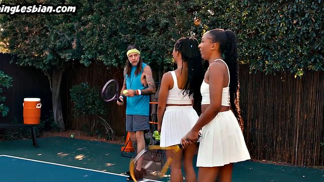 Tennis ebony lesbians outdoor fuck