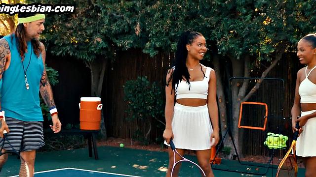 Tennis ebony lesbians outdoor fuck