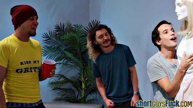 Big-titted MILF drilled by short king