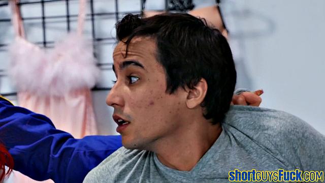 Big-titted MILF drilled by short king