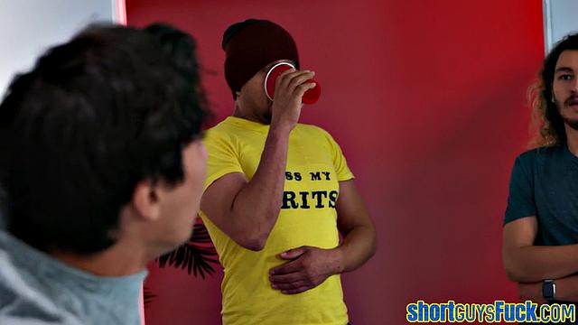 Big-titted MILF drilled by short king