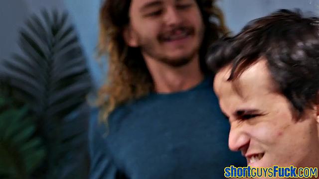 Big-titted MILF drilled by short king