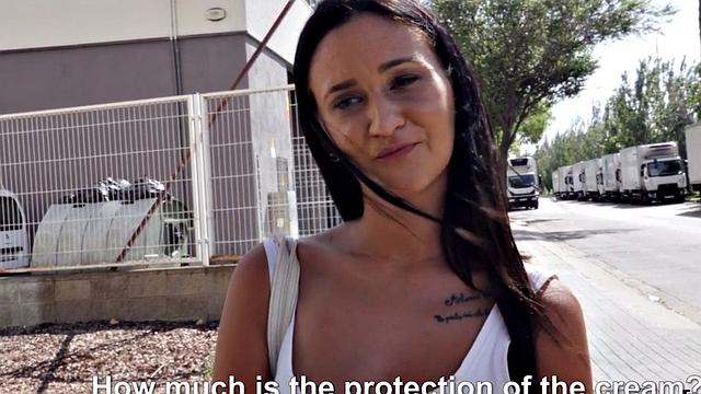 Hot tattooed brunette gets fucked hard after a POV casting couch fuck