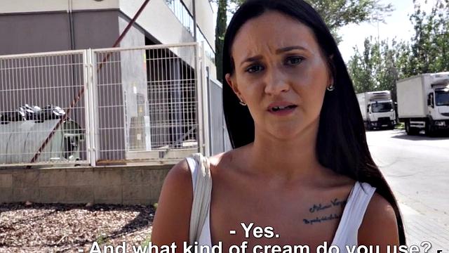 Hot tattooed brunette gets fucked hard after a POV casting couch fuck