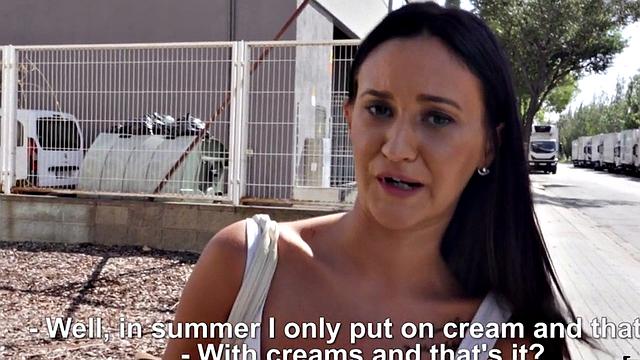 Hot tattooed brunette gets fucked hard after a POV casting couch fuck