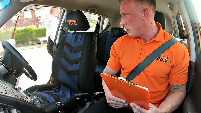 Blonde with glasses gets fingered and squirts in orgasmic car ride