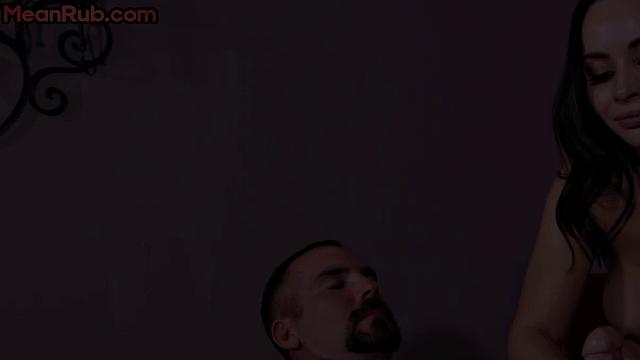 Femdom stunning MILF masseuse wanks client's oiled cock