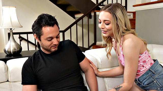 Petite babe bounces on BF's cock after deepthroat