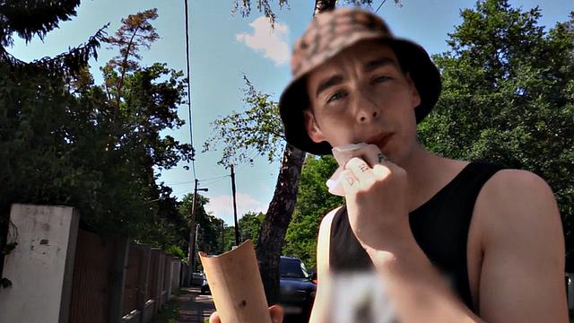 Hairy Euro stud picked up and public fucked outdoors