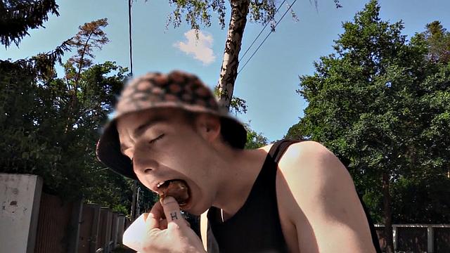 Hairy Euro stud picked up and public fucked outdoors