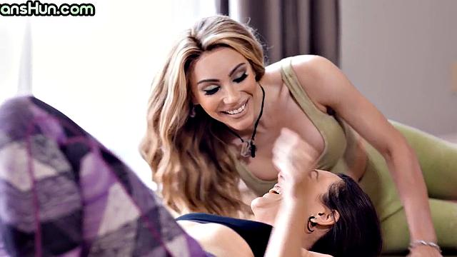 Yoga Tranny banging her instructor in doggystyle