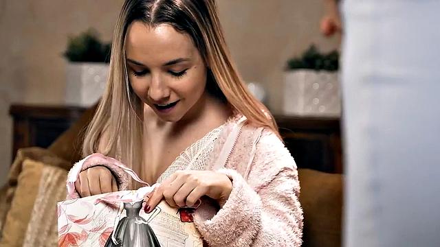 Skinny babe enjoys steamy 69 sex with GF on couch