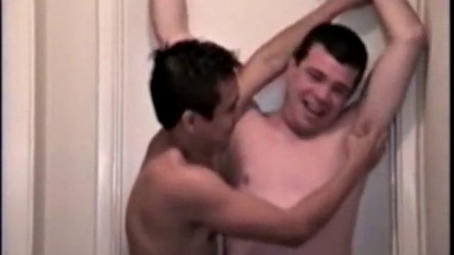 Ricky has gotten quite fond of being a tickler and he proves his refined techniques on Mike with relentless determination. Mike's laughter is a tickler's dream, as Ricky tickles him in three different positions.