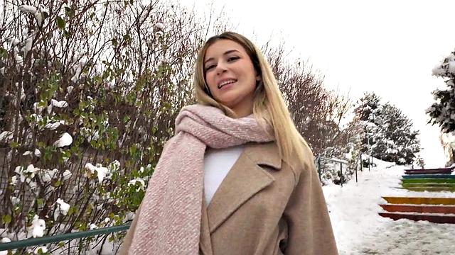 Picked up inked babe gets her tight pussy rammed in POV