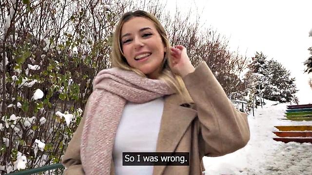 Picked up inked babe gets her tight pussy rammed in POV