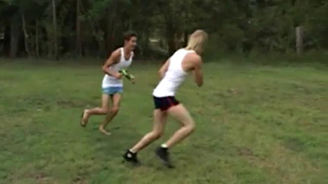 In this scene, Cody Parker and Kai Summers have a friendly water fight. But the game changes when Cody takes aim.