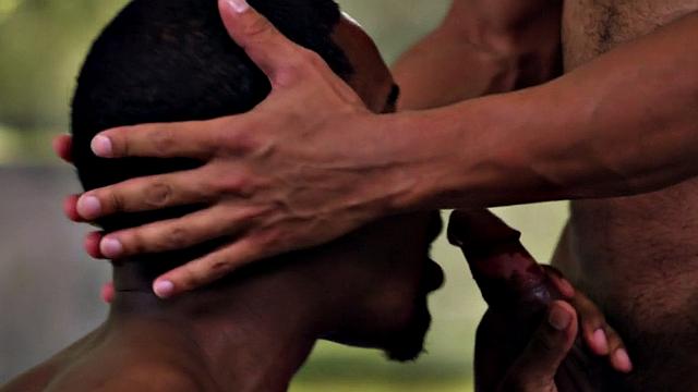 Black guy enjoys penetrating horny guy in tight asshole