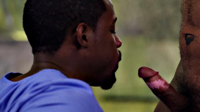 Black guy enjoys penetrating horny guy in tight asshole