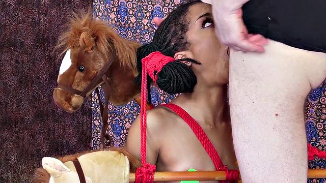 Submissive teen girl face fucked