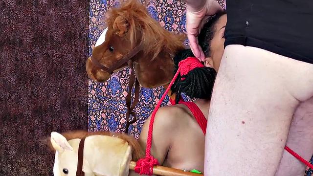 Submissive teen girl face fucked