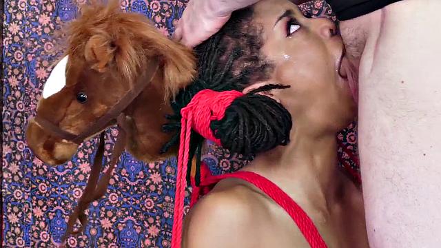 Submissive teen girl face fucked