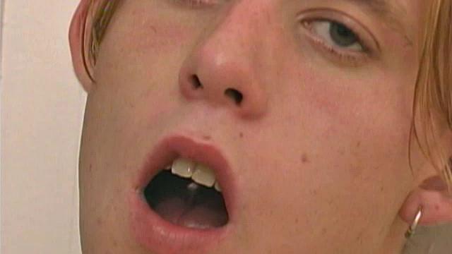 Kent Hanson may be a skinny boy, but this 18 year old blond twink sports a nice cock. Settling into bed for the night, he strips naked and goes to work on that big piece of meat.