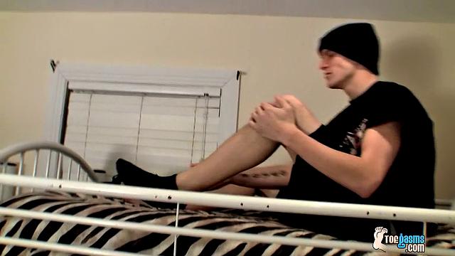 Lex Lane's Straight Feet Covered in Cum