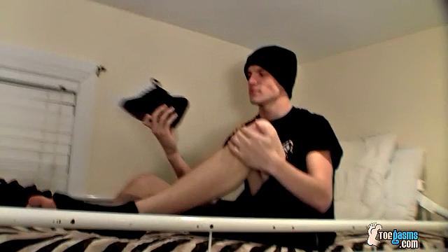Lex Lane's Straight Feet Covered in Cum