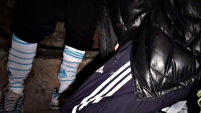 Real stud gets fucked in basement anal action