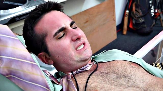 Pathetic amateur 3way fucked in public pawn store