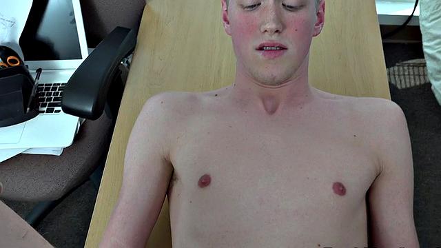 BBC gay fucks white twink in the asshole in POV in the office