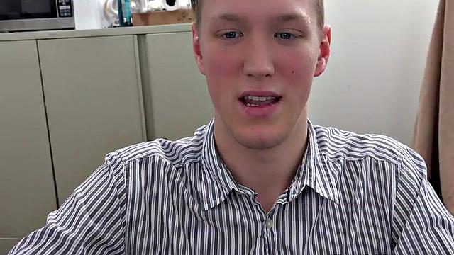 BBC gay fucks white twink in the asshole in POV in the office