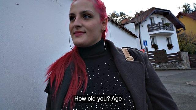 Pink hair picked up babe banged and throating in POV