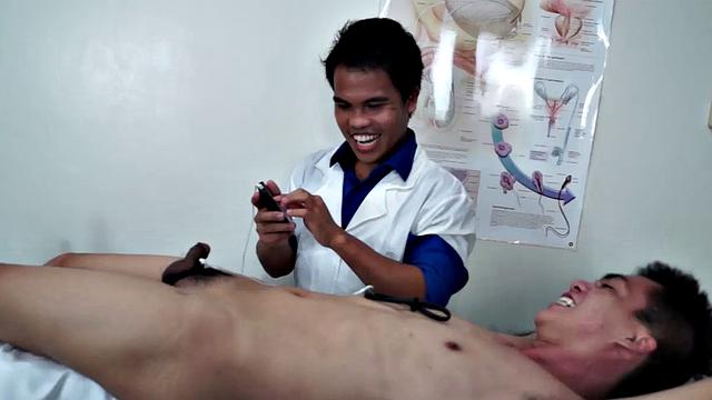 Doctor Tickles was delighted to have hot and handsome Asian twink Argie come in for a visit. Argie has very ticklish feet, and that is a big turn on for Doctor Tickles. There's nothing more horny than a cute young patient with ticklish male feet.