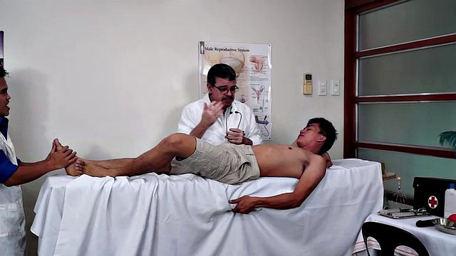 Doctor Tickles was delighted to have hot and handsome Asian twink Argie come in for a visit. Argie has very ticklish feet, and that is a big turn on for Doctor Tickles. There's nothing more horny than a cute young patient with ticklish male feet.
