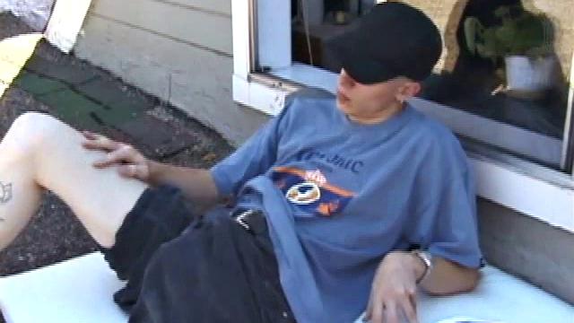 We find Shane enjoying a beautiful day, oblivious to the sounds of traffic on the streets below. Soon he unbuckles and unzips, letting his eager boner poke out.