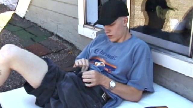 We find Shane enjoying a beautiful day, oblivious to the sounds of traffic on the streets below. Soon he unbuckles and unzips, letting his eager boner poke out.