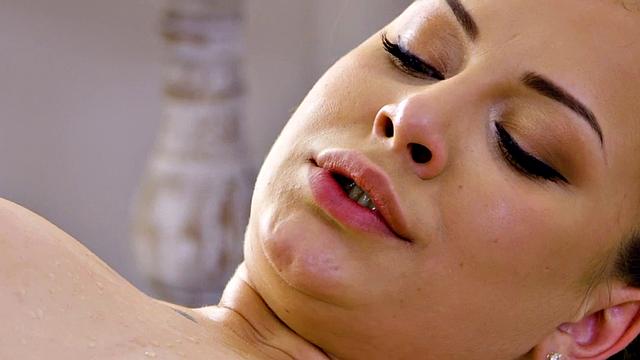 Curvy WAM babe doggystyled by masseur in action