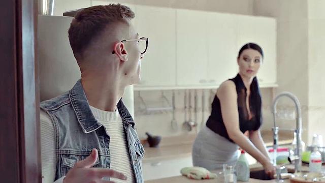 JOYMII - Big Titties Maid Ania Kinski Gets Her Mouth Filled With Cum After Sex