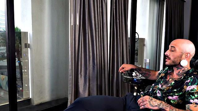 Trans lady gets sucked by man before licks his pussy