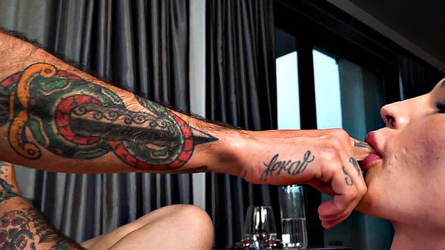 Trans lady gets sucked by man before licks his pussy