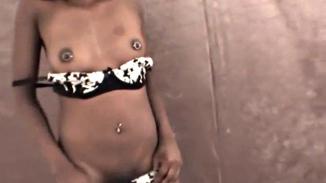 Fingered ebony slut sucks off white dick in POV close-up