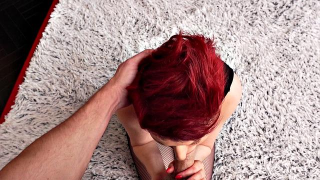 The horny big-titted redhead and you