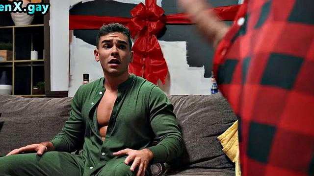 Manly stud barebacked by Xmas while home alone