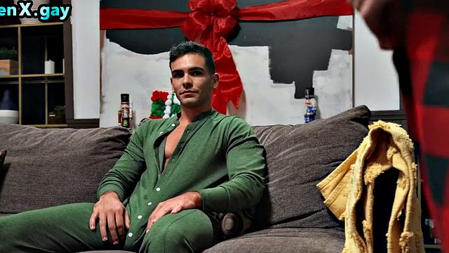 Manly stud barebacked by Xmas while home alone
