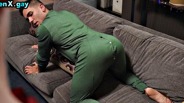 Manly stud barebacked by Xmas while home alone