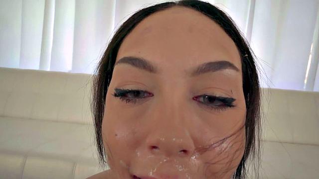 Teasing 21yo babe facefucked by hard cock POV